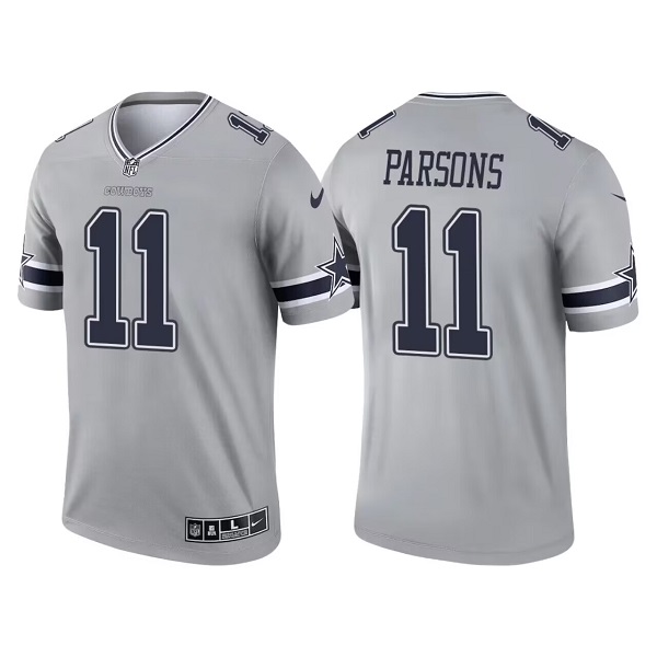 Men's Dallas Cowboys #11 Micah Parsons Gray 2021 Inverted Legend Stitched Game Jersey Men's Dallas Cowboys #11 Micah Parsons Gray 2021 Inverted Legend Stitched Game Jersey
